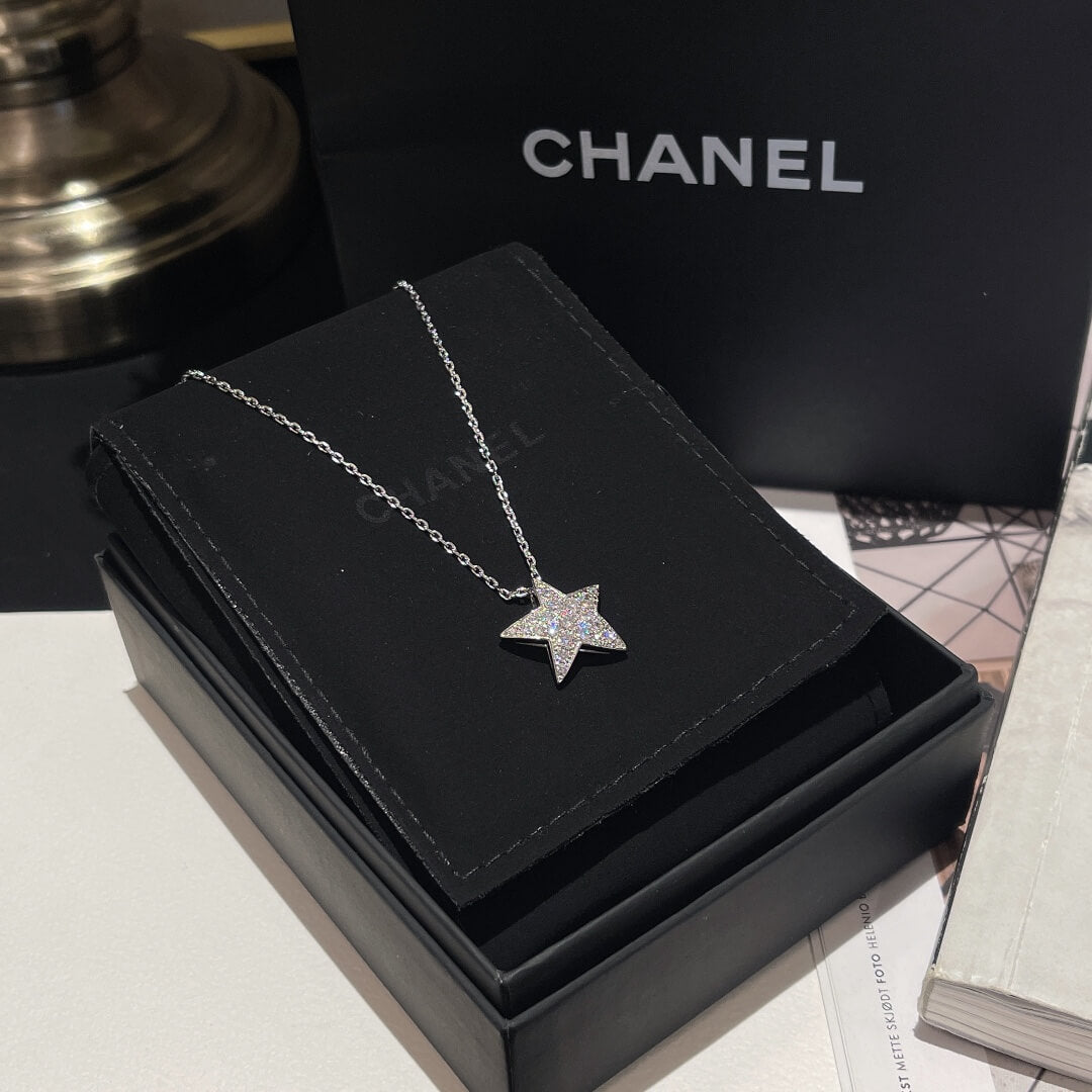 CHA CD110 necklace Pentagram full diamond necklace Free shipping