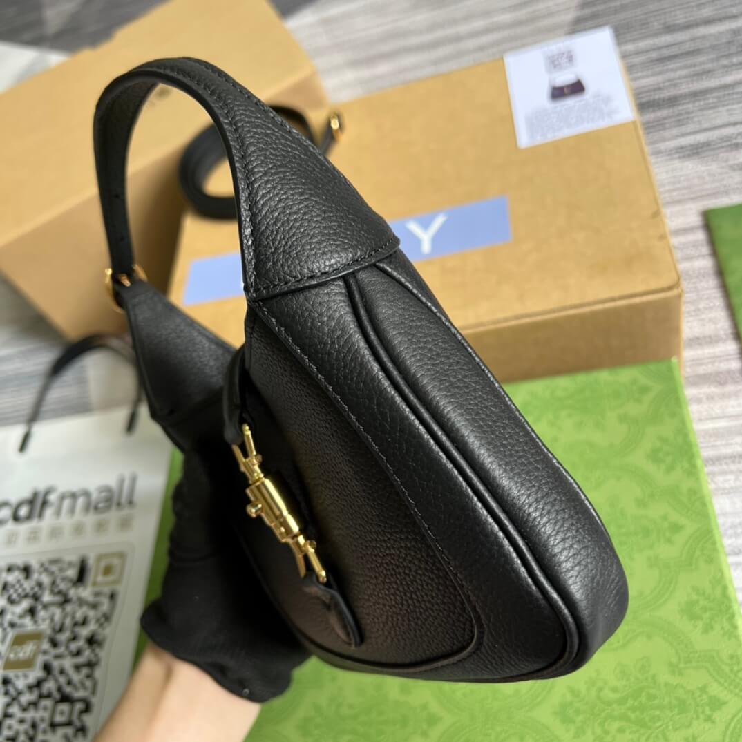 GC 637091 Handbag green black Leather Small size