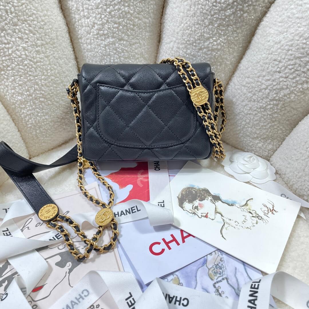 CHA3369 shoulder bag Leather black