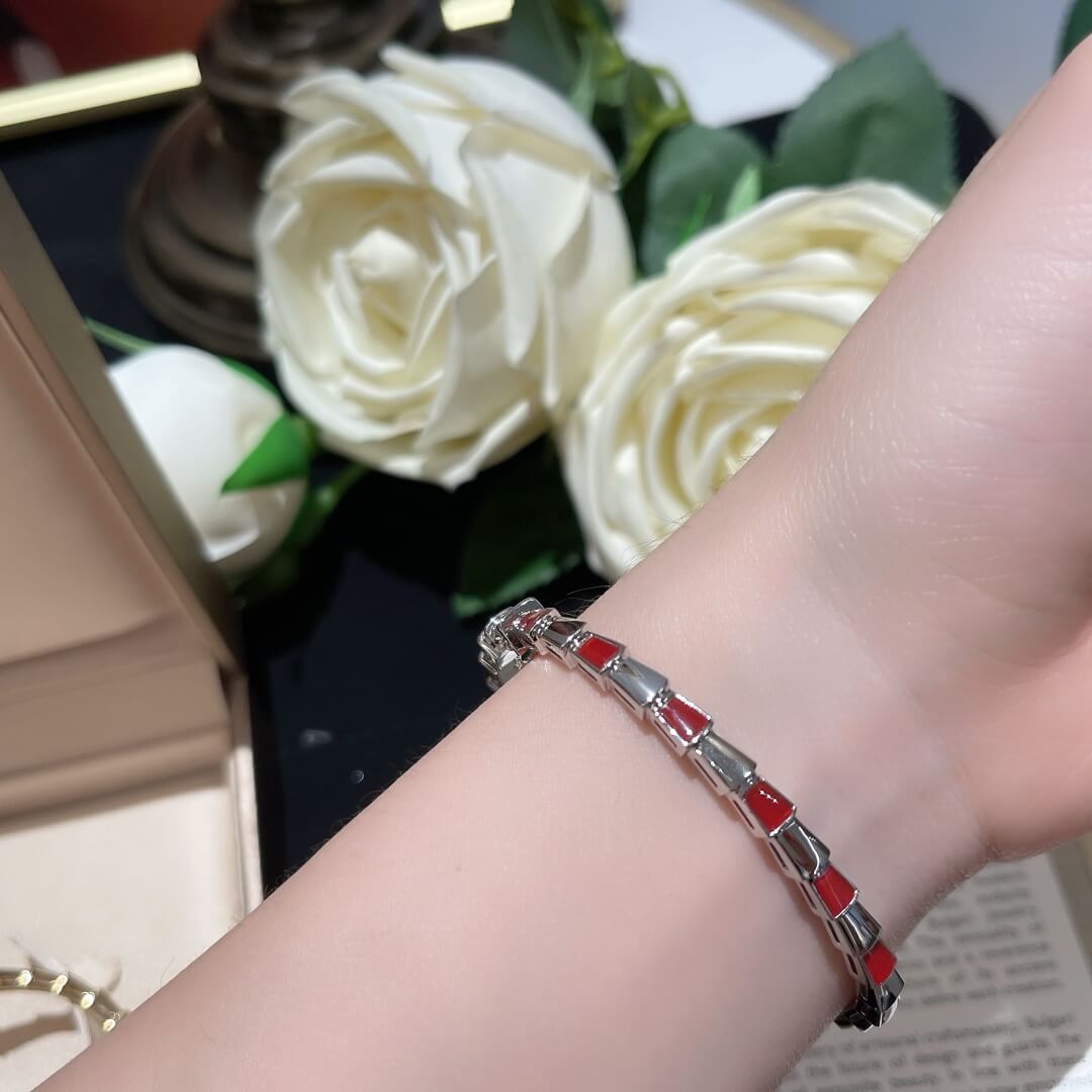 silver bracelet red