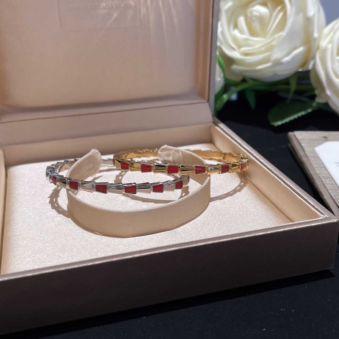 Bracelet silver and gold with red Free shipping BH046