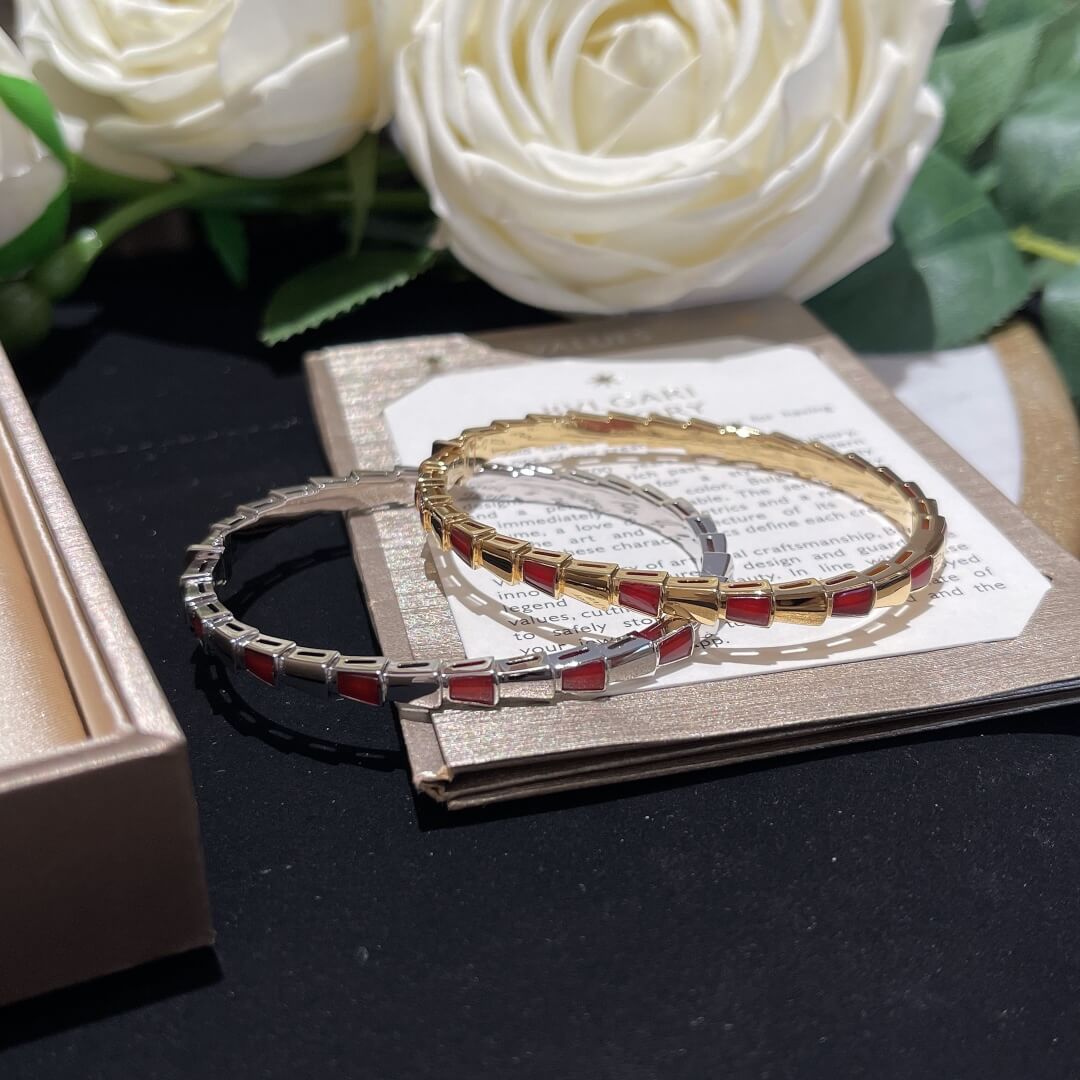 Bracelet silver and gold with red Free shipping BH046