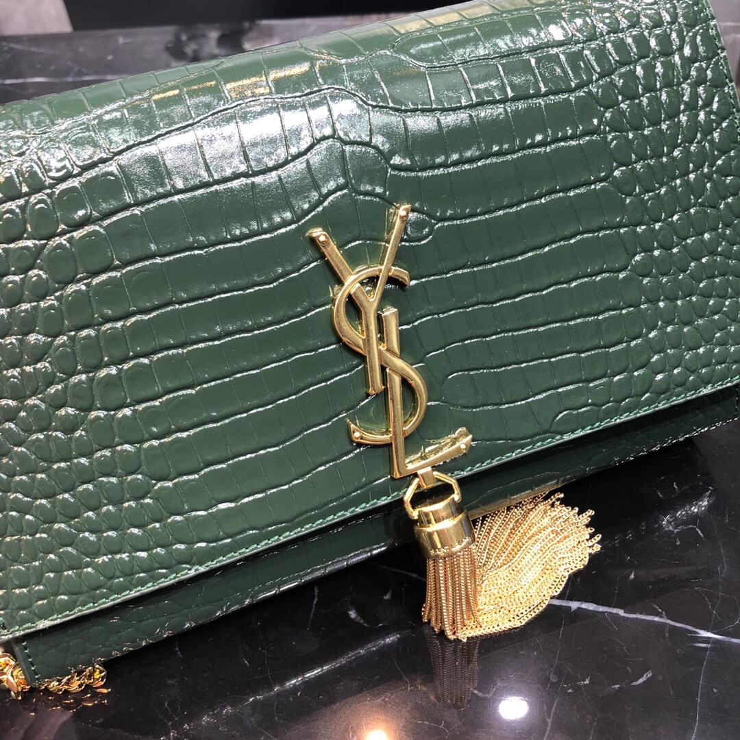 YS-L 354119 MONOGRAM SAINT LAURENT green Silver hardware