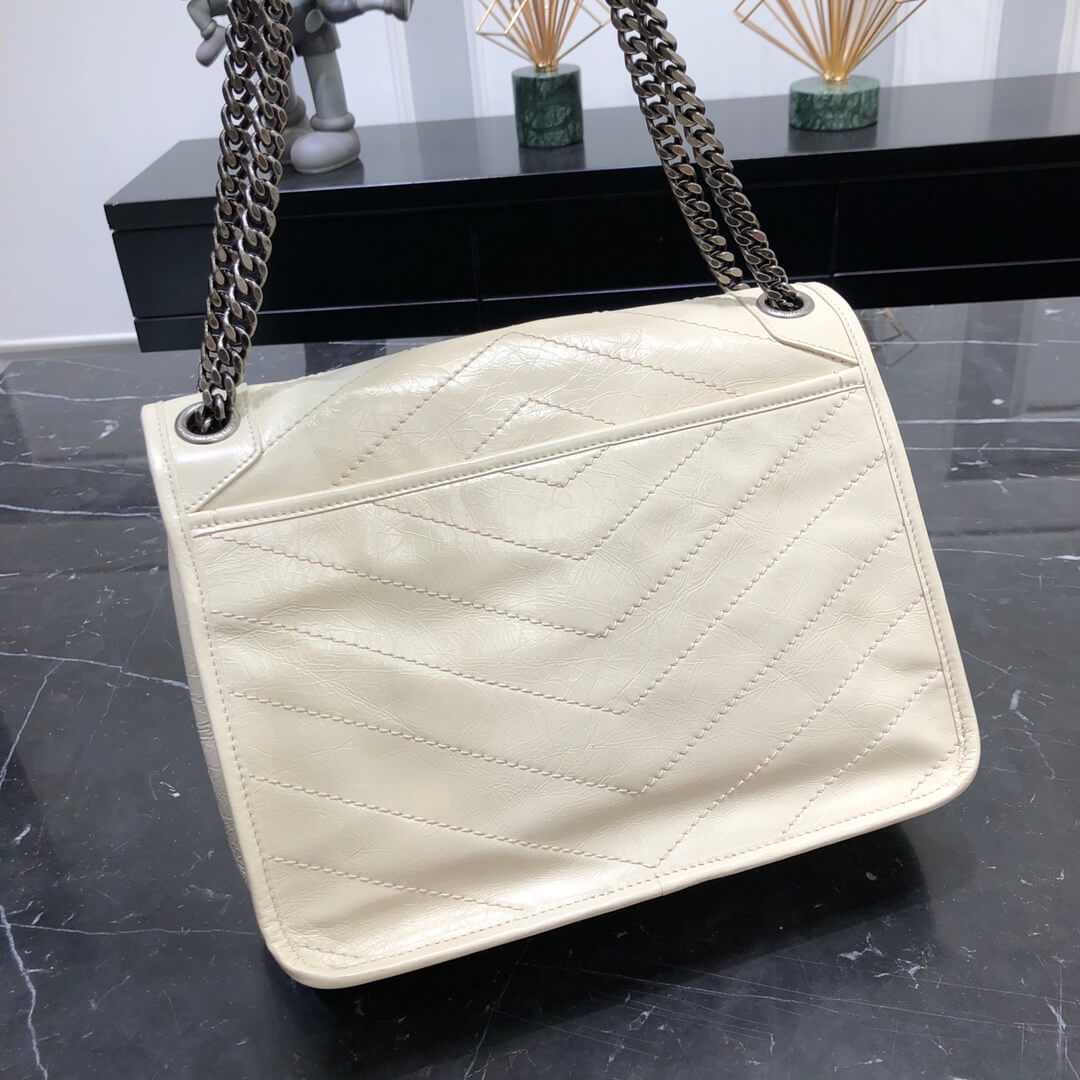 SHOULDER BAG WHITE SILVER HARDWARE